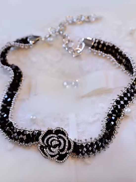 Jewelry - Camillian Black Choker Necklace - Elegant Women's Jewelry 16" Beautiful!